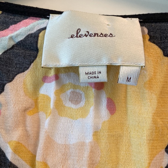 ANTHROPOLOGIE | Elevenses Yellow Black Floral Romper women’s Medium - Picture 5 of 9